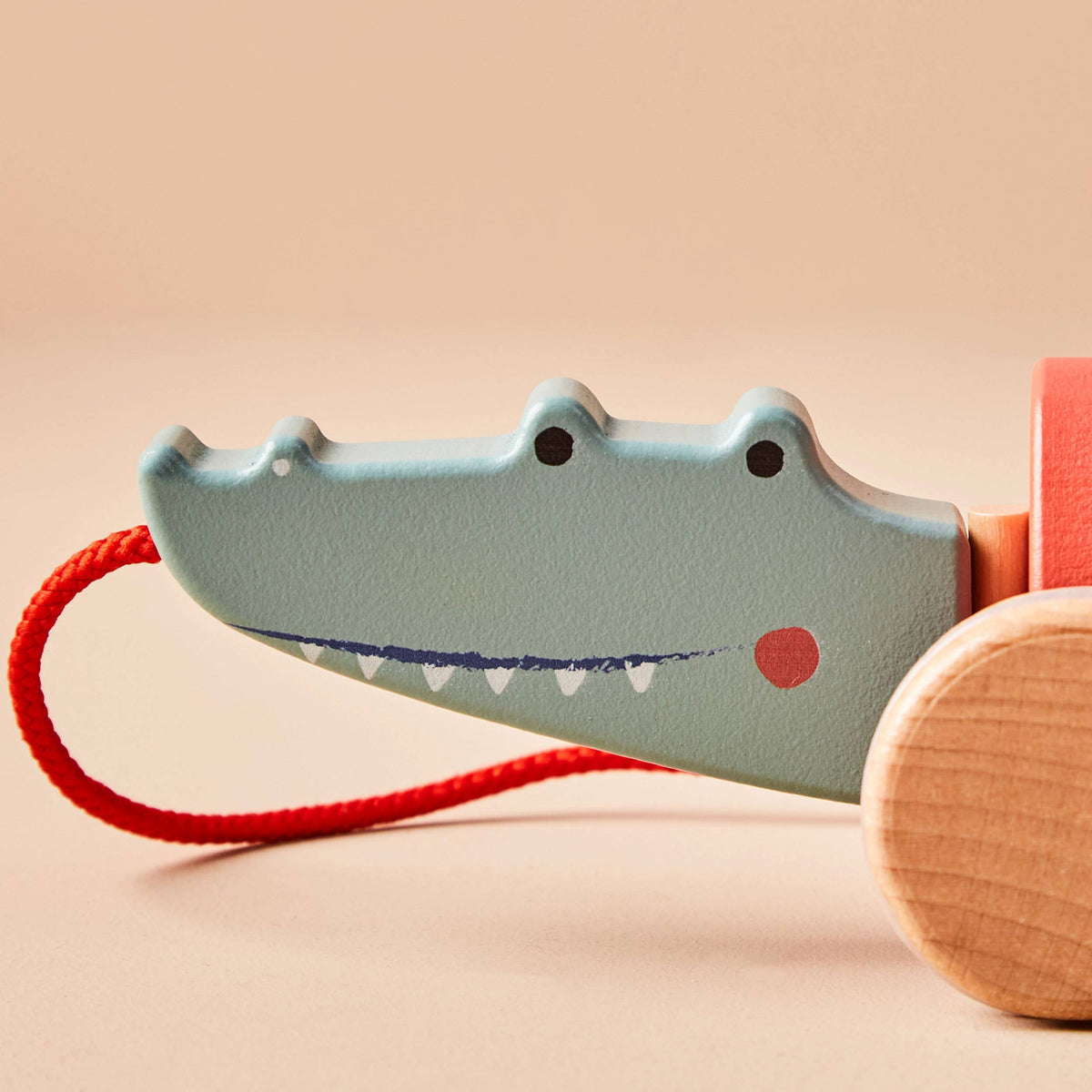 Wooden Crocodile Pull Along Toy - Colorful