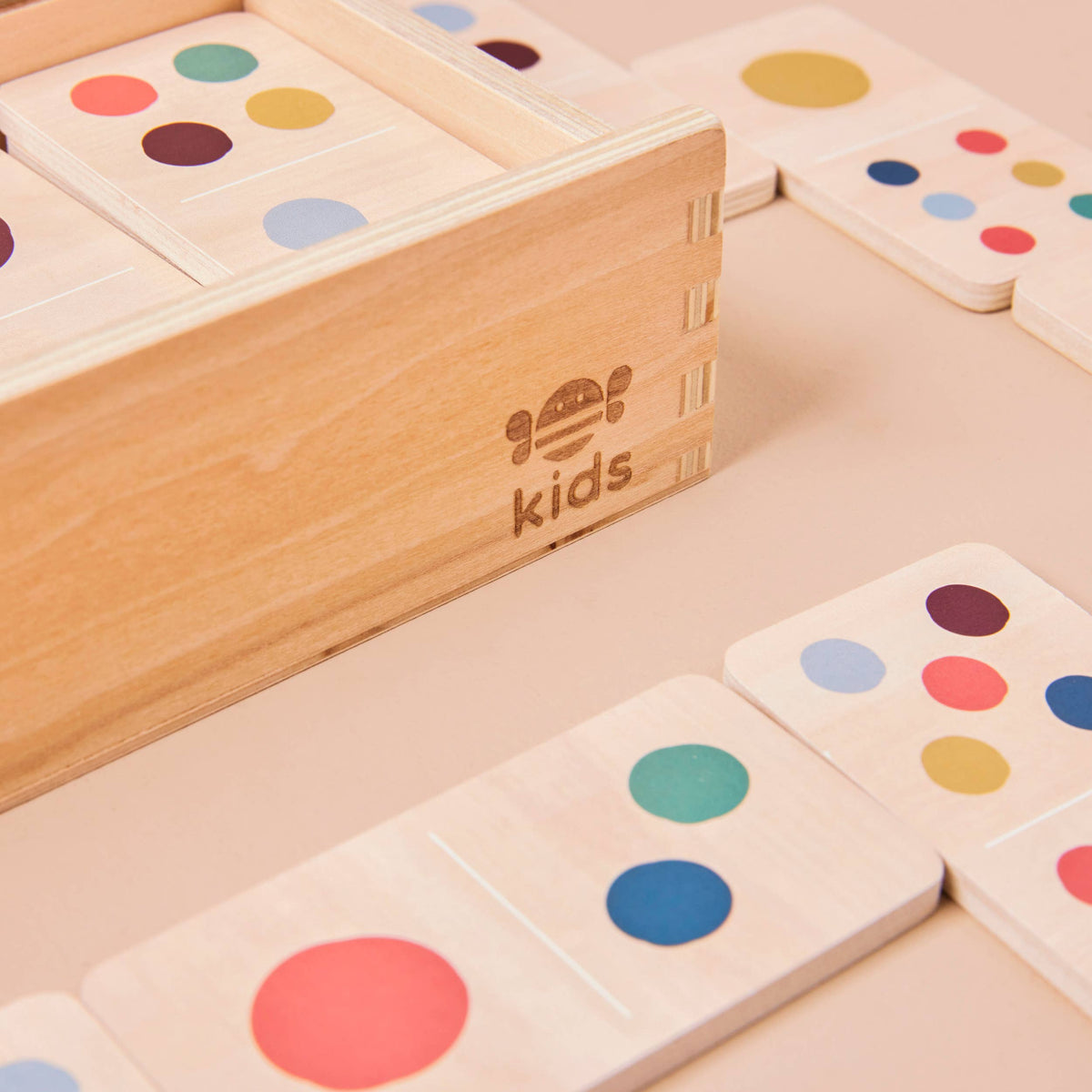 Wooden Dominoes Set - Rainbow  - Storage Box