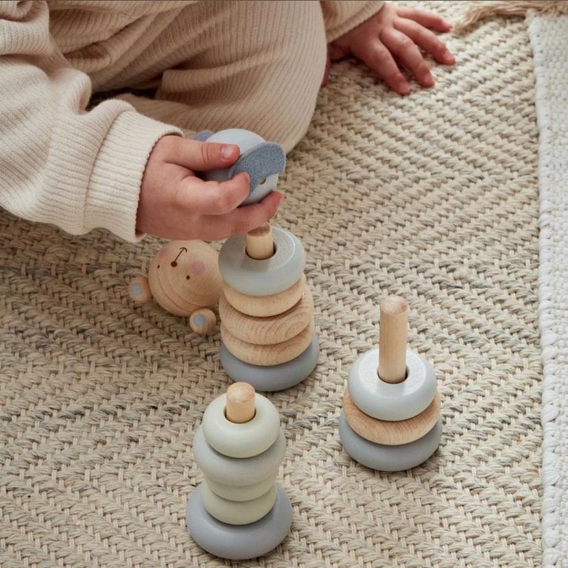 Wooden Stacking Rings Toy - Animal Character - 5 Rings