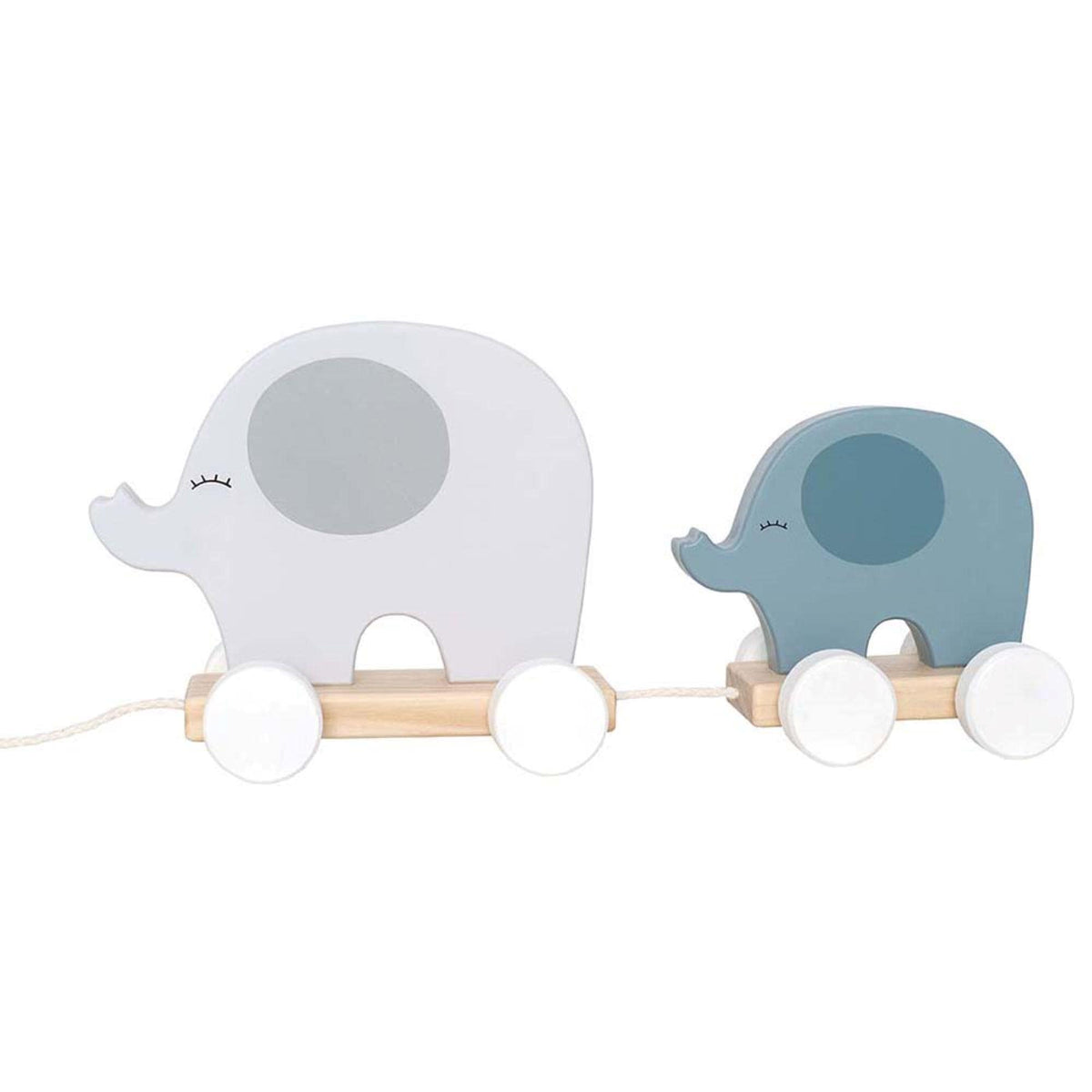 Wooden Pull Along Elephant Toy - Pink